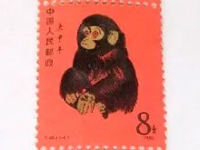 中国切手　赤猿